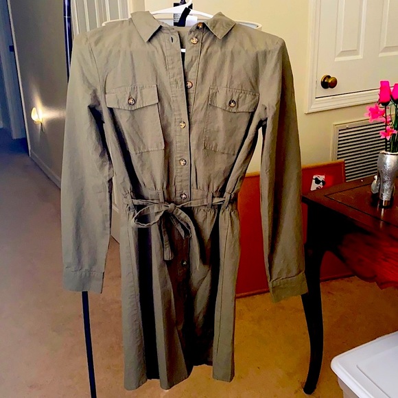 NWOT Army Green Cargo Style Dress - Picture 5 of 5